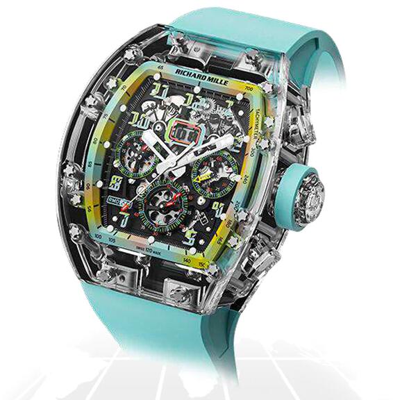 Replica Richard Mille RM011 SAPPHIRE FLYBACK CHRONOGRAPH "A11 TIME MACHINE LIGHT BLUE" Watch
